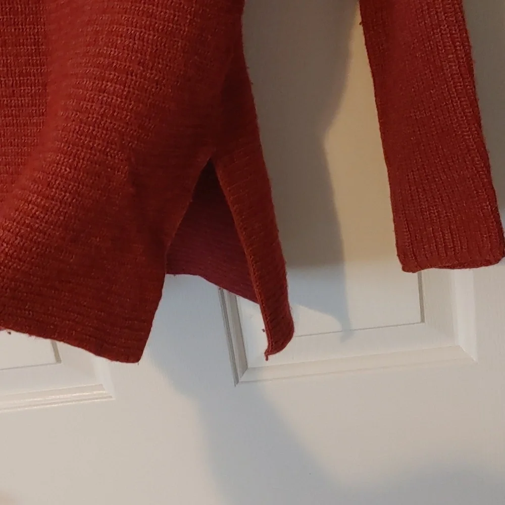 Merino Wool Cashmere Cowl Neck Sweater Women's Small Maroon Cottagecore - Picture 5 of 7